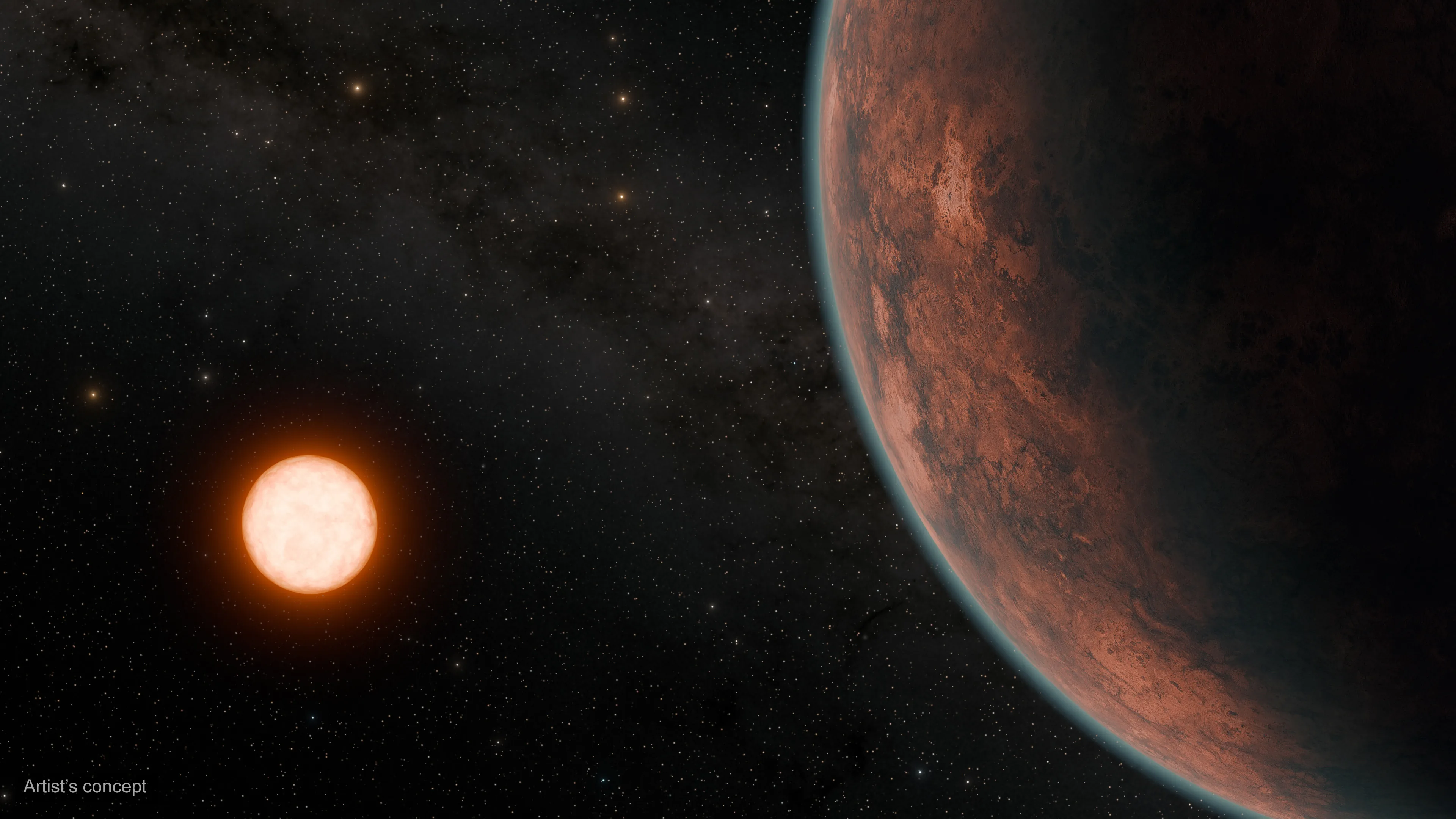 Artist impression of Gliese 12 b exoplanet