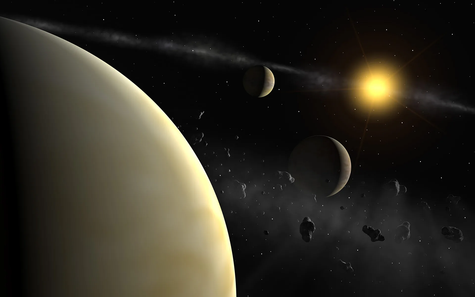 Artist impression of HD 69830 d exoplanet