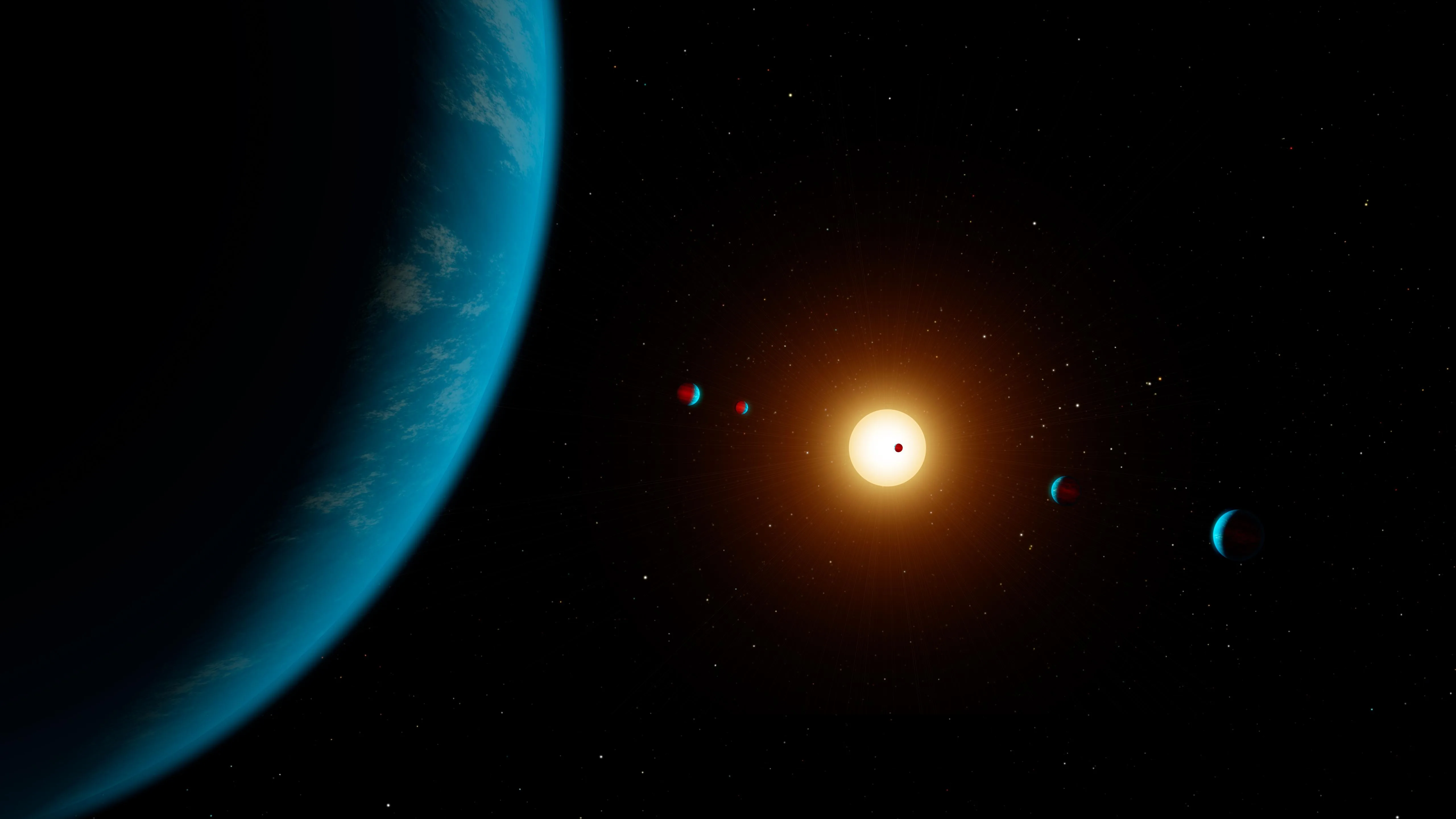 Artist impression of K2-138 g exoplanet