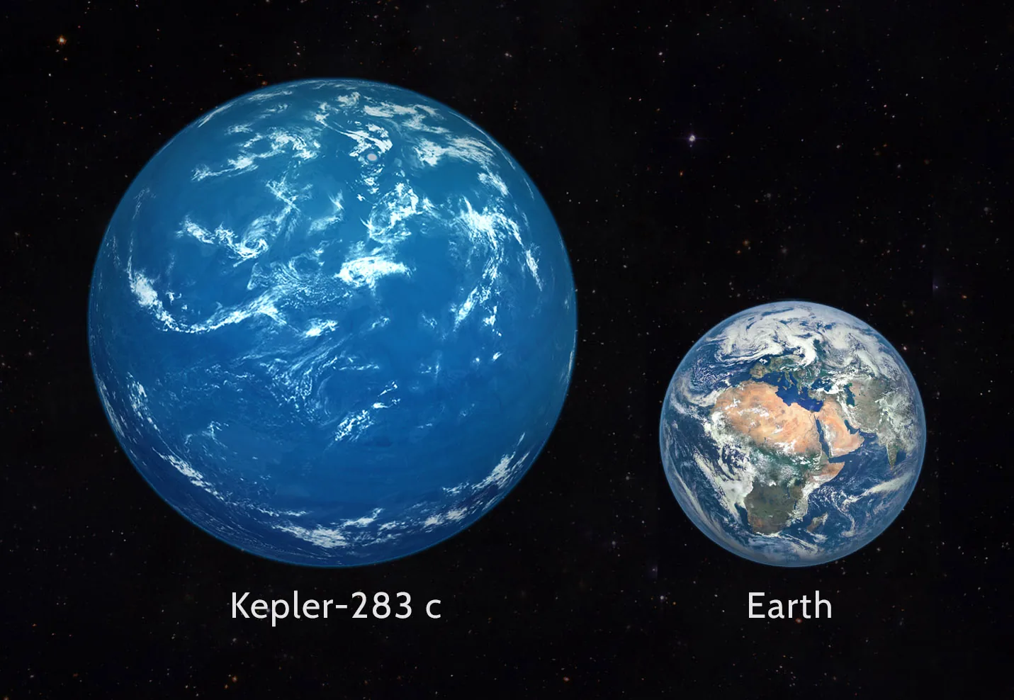 Artist impression of Kepler-283 c exoplanet
