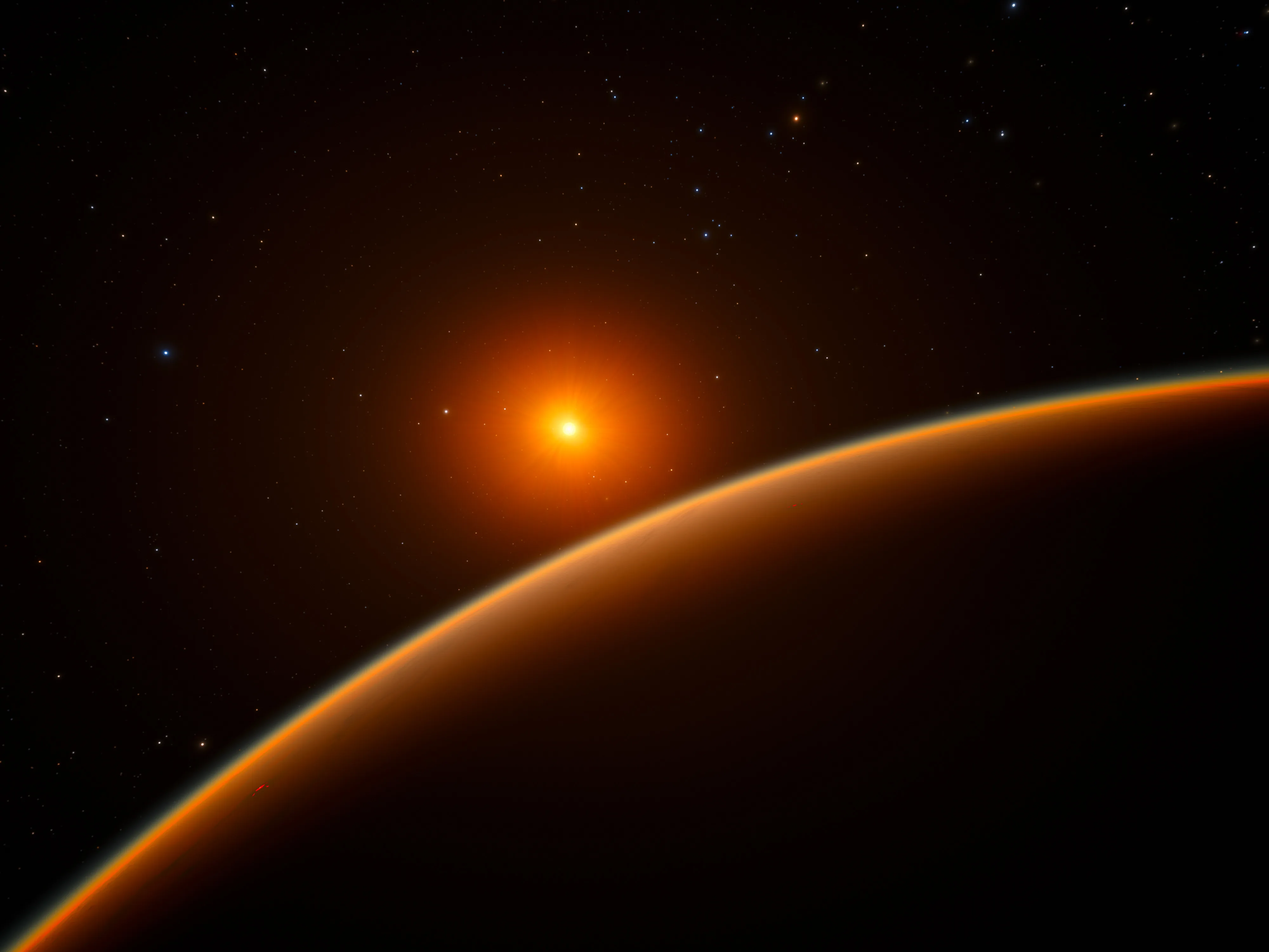 Artist impression of LHS 1140 b exoplanet