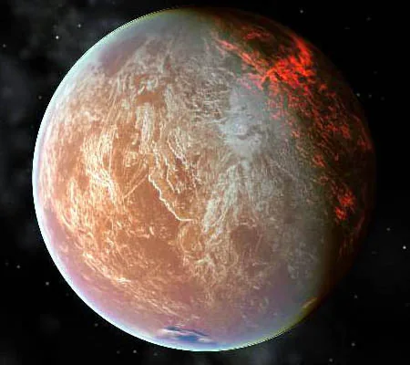 Artist impression of PSR B1257+12 c exoplanet