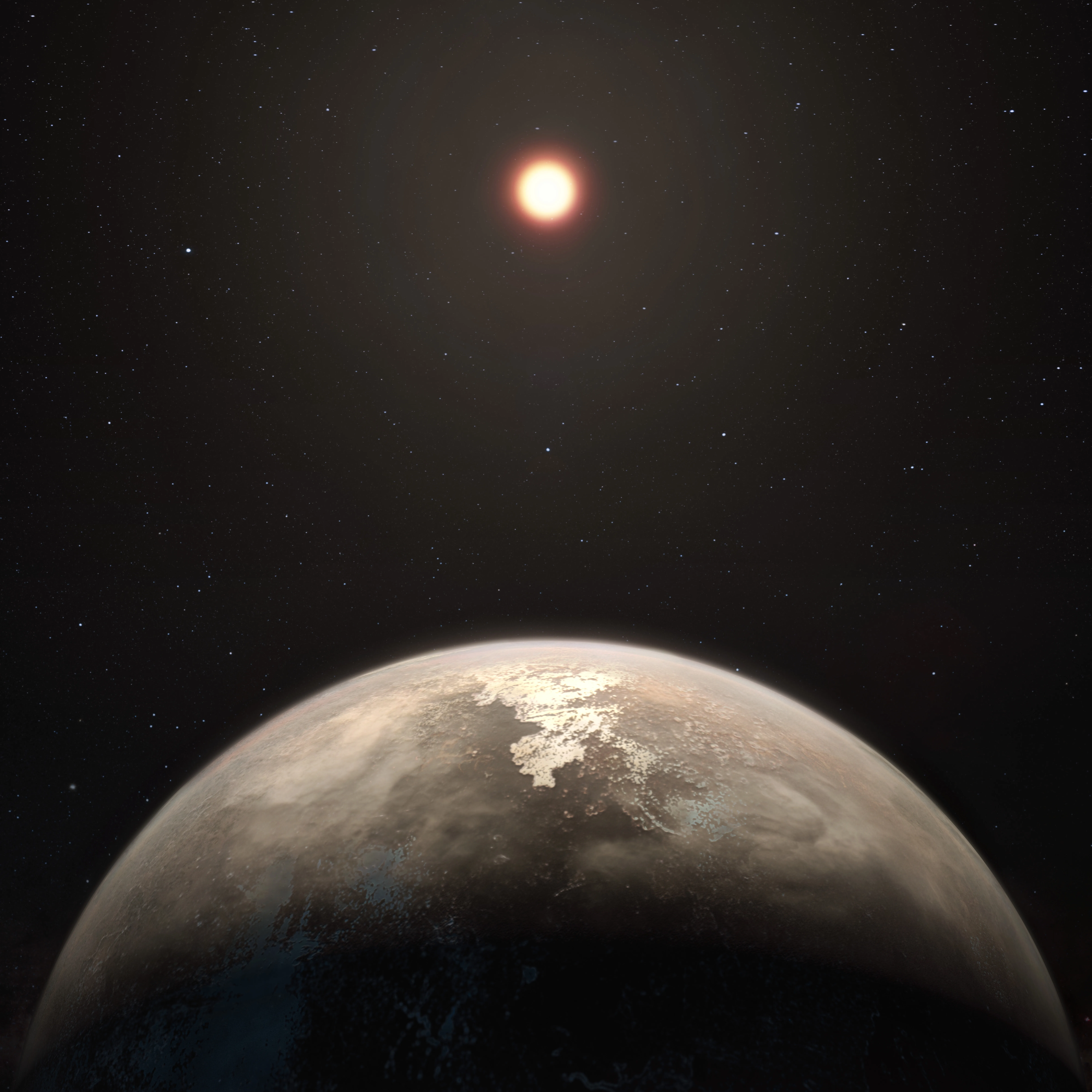 Artist impression of Ross 128 b exoplanet