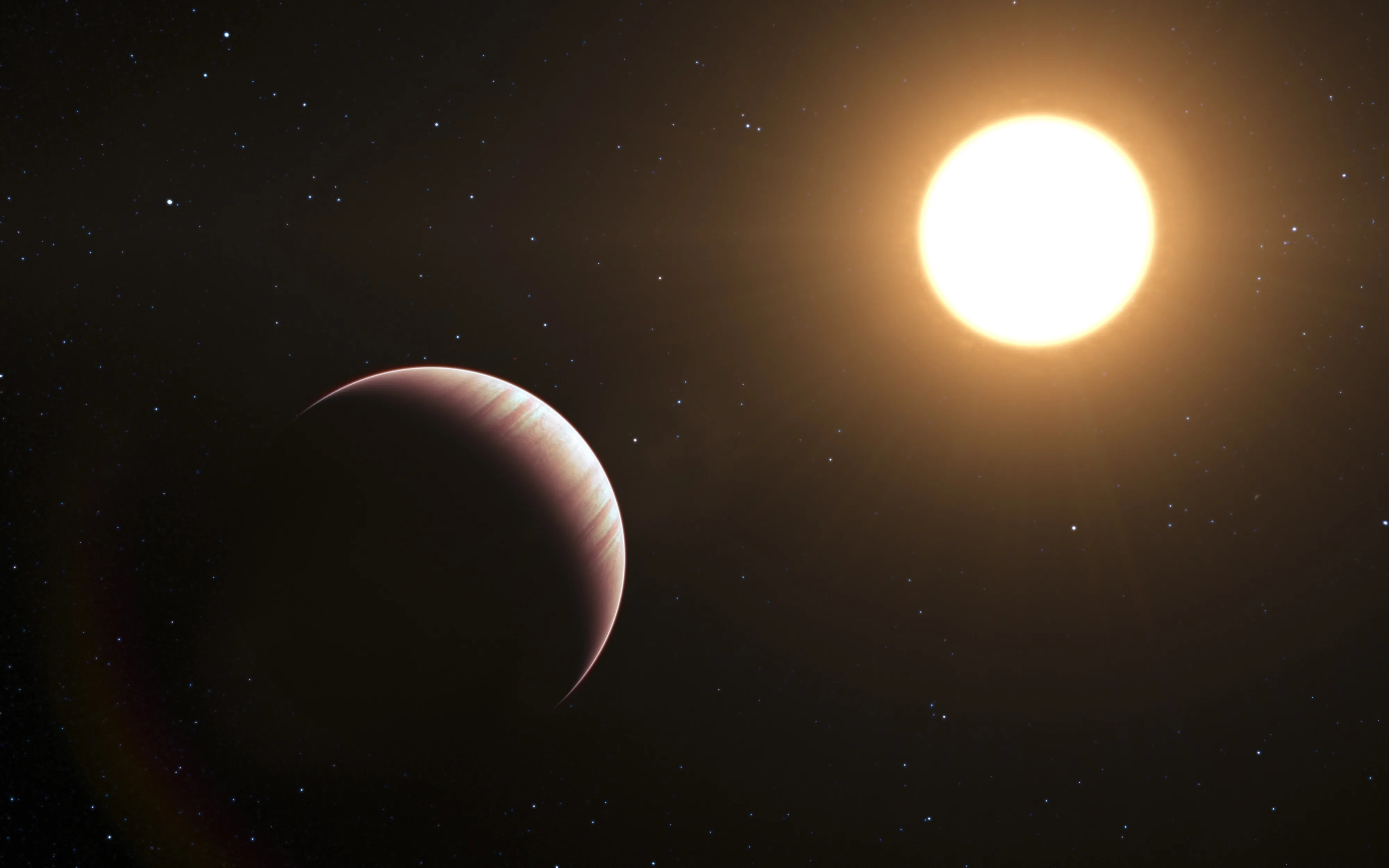 Artist impression of tau Boo b exoplanet