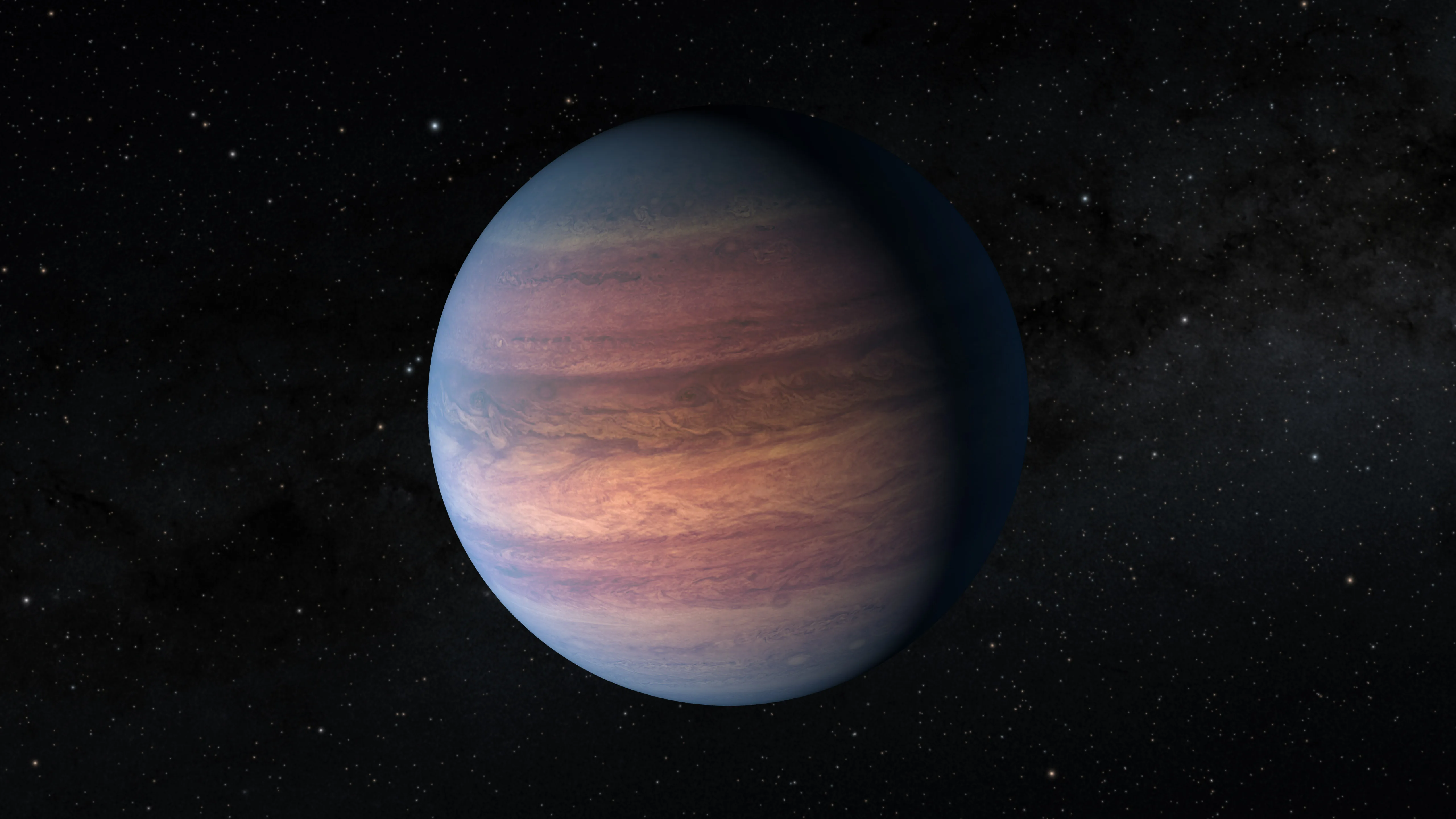 Artist impression of TOI-2180 b exoplanet