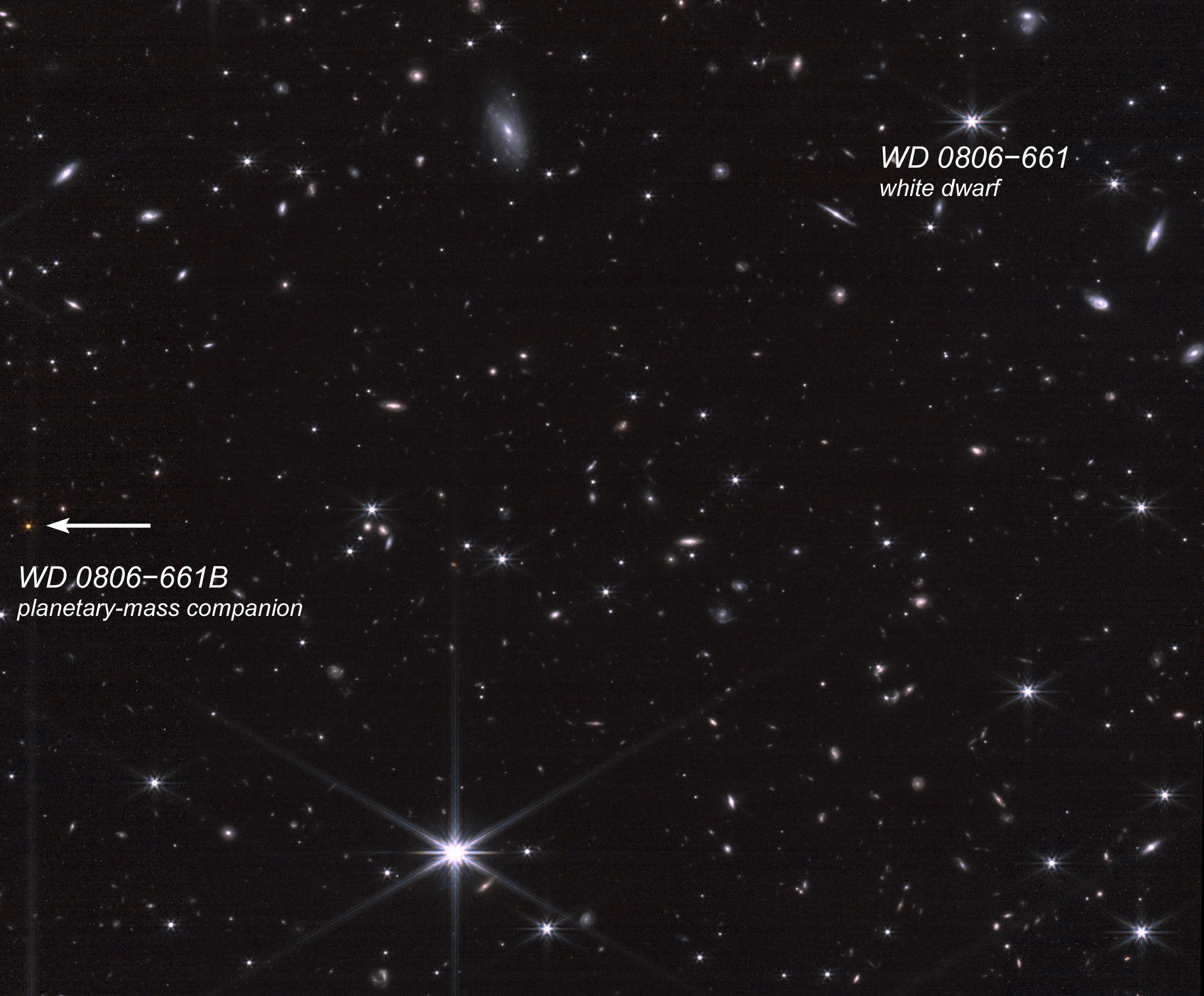 Artist impression of WD 0806-661 b exoplanet