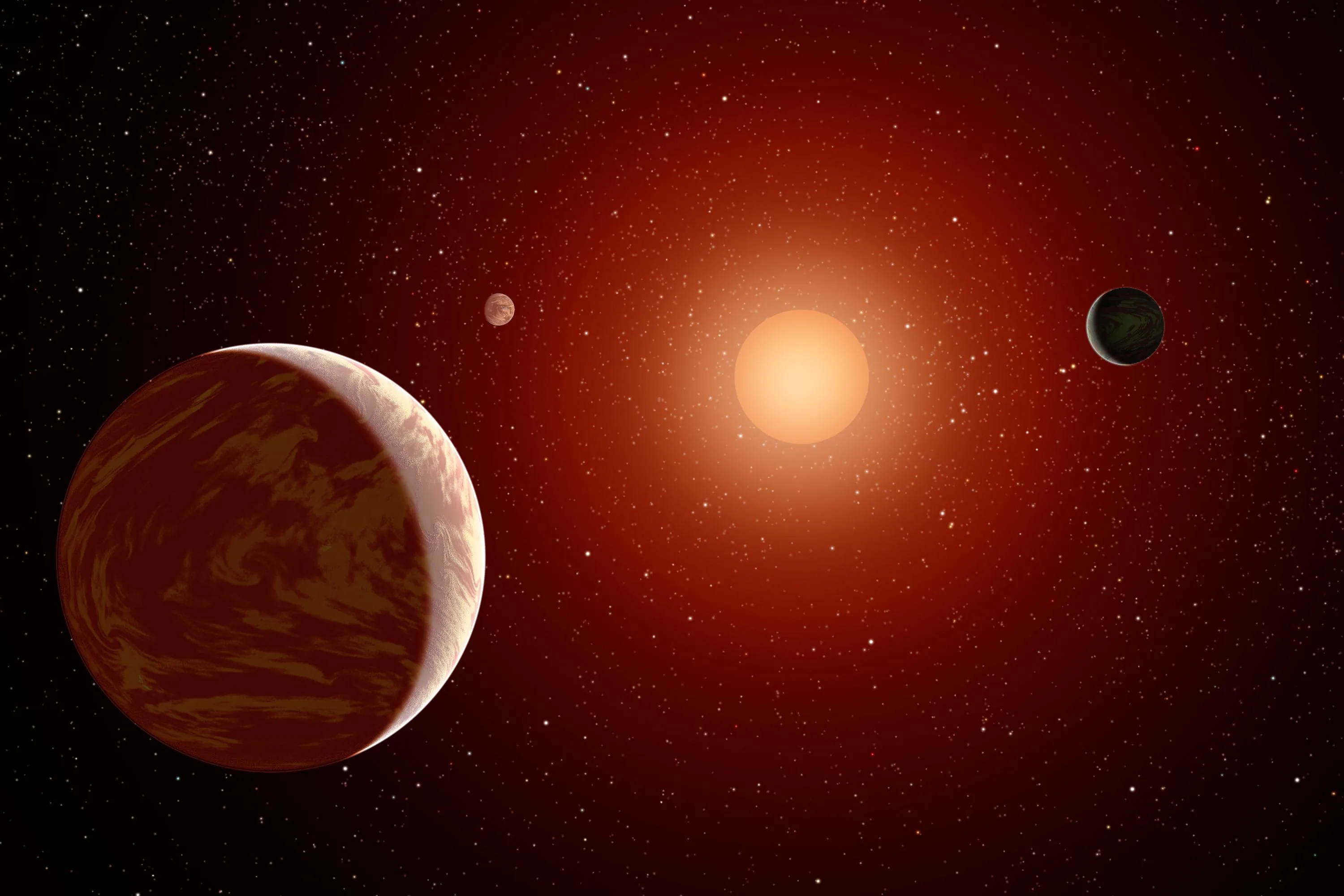 Artist impression of Wolf 1061 c exoplanet